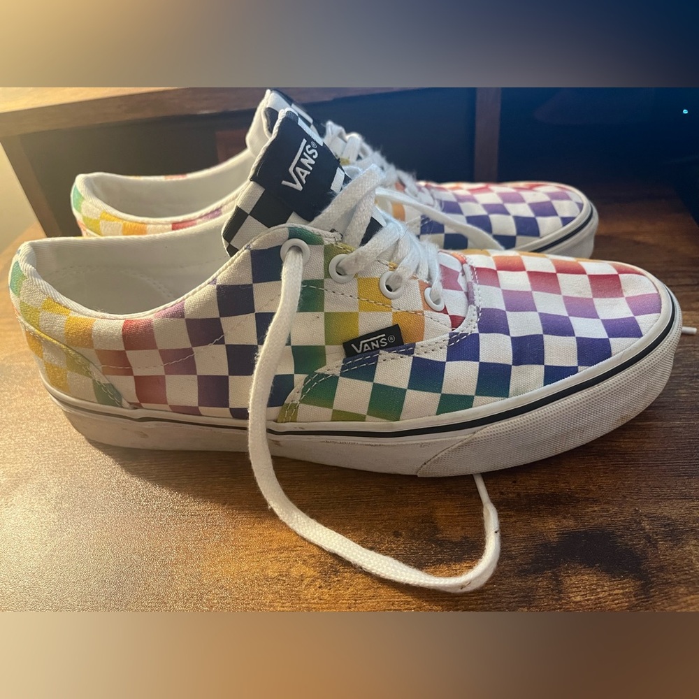 Vans Women’s Rainbow Checkered Sneakers